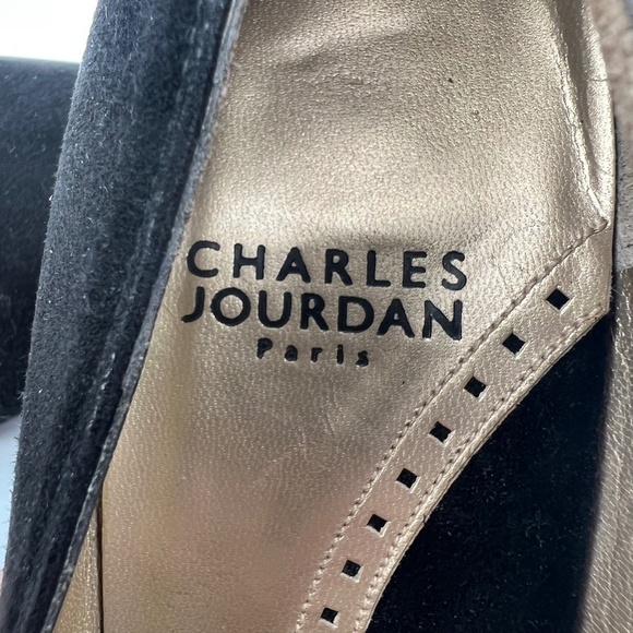 Charles Jourdan Black Suede Paris Pointed Toe Heels Size 8 Women’s - Picture 2 of 8